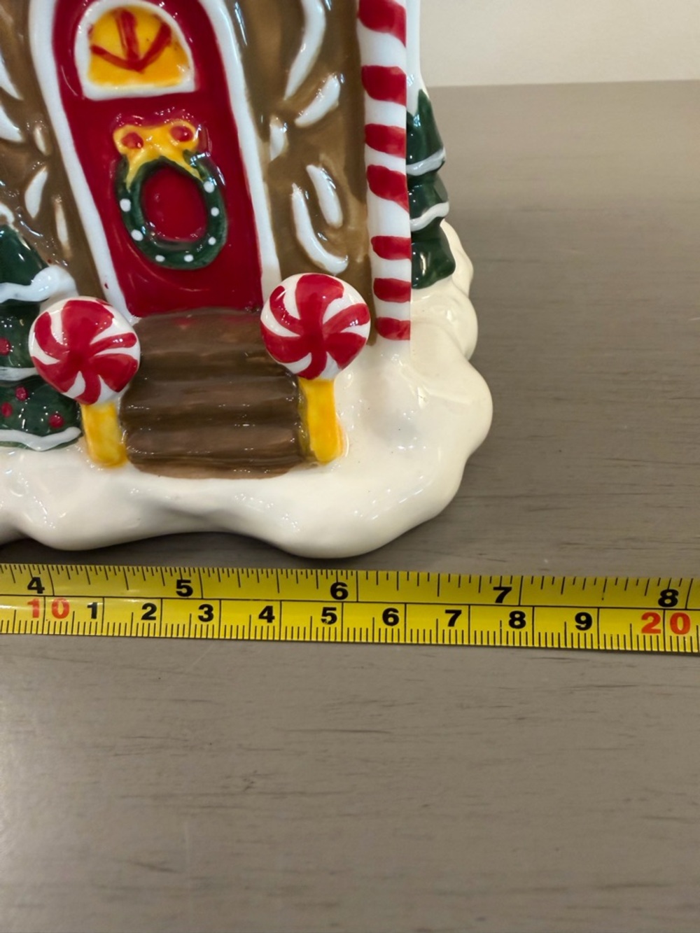Retired Blue Sky Clayworks Christmas Gingerbread Ceramic House Cookie Jar 12" - Picture 11 of 11